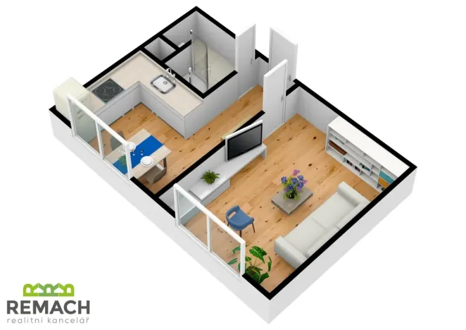 Pronájem bytu 1+1, Uherské Hradiště, náměstí Republiky, 33 m2