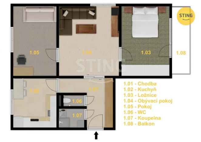 Prodej bytu 3+1, Karviná, Čajkovského, 59 m2