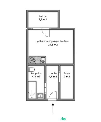 Pronájem bytu 1+kk, Znojmo, Vídeňská třída, 34 m2