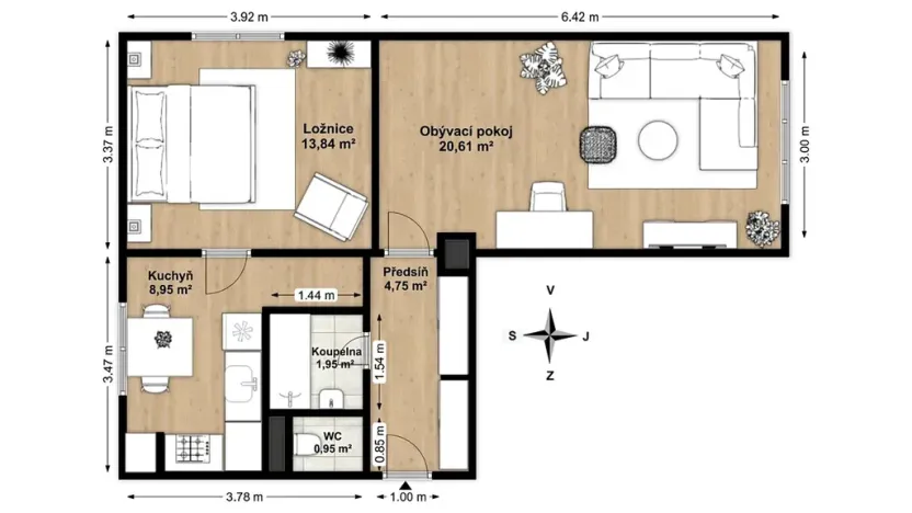 Prodej bytu 2+1, Vlašim, Družstevní, 51 m2
