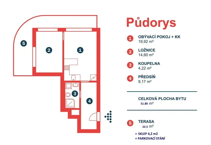 Prodej bytu 2+kk, Praha - Libeň, Kurta Konráda, 51 m2