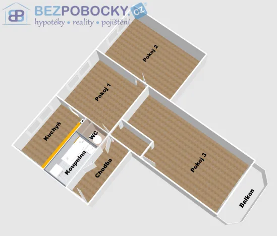 Prodej bytu 3+1, Třešť, Barvířská, 73 m2