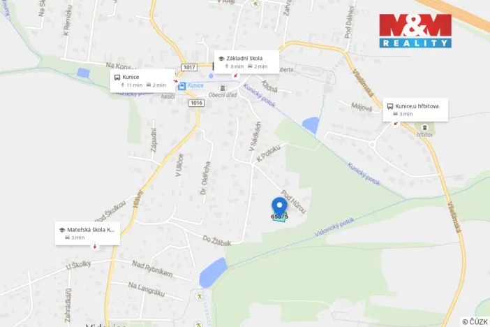 Prodej pozemku pro bydlení, Kunice, 924 m2
