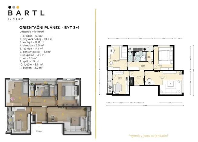 Prodej bytu 3+1, České Budějovice - České Budějovice 3, J. Š. Baara, 81 m2