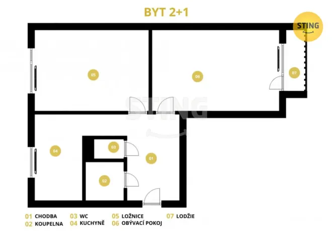 Prodej bytu 2+1, Cerekvice nad Bystřicí, 54 m2