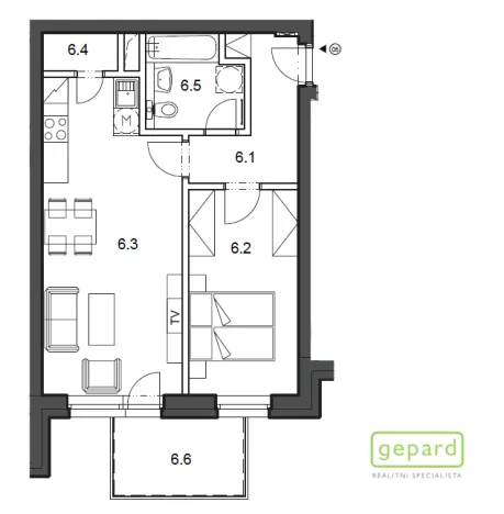 Pronájem bytu 2+kk, Praha, Fojtova, 50 m2