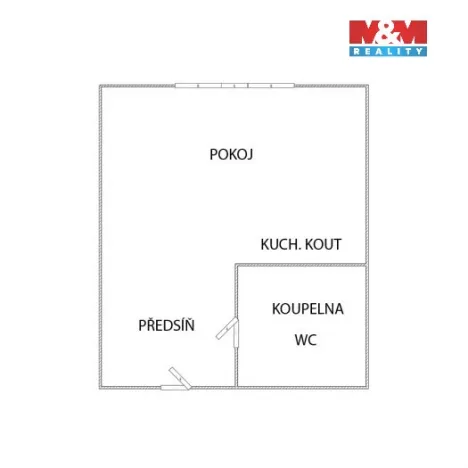 Prodej bytu 1+kk, Postoloprty, Jiráskovo náměstí, 19 m2