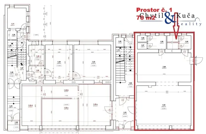 Pronájem obchodního prostoru, Přerov, Škodova, 138 m2