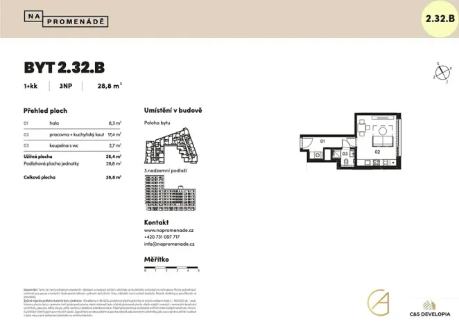 Prodej bytu 1+kk, Brno, 29 m2