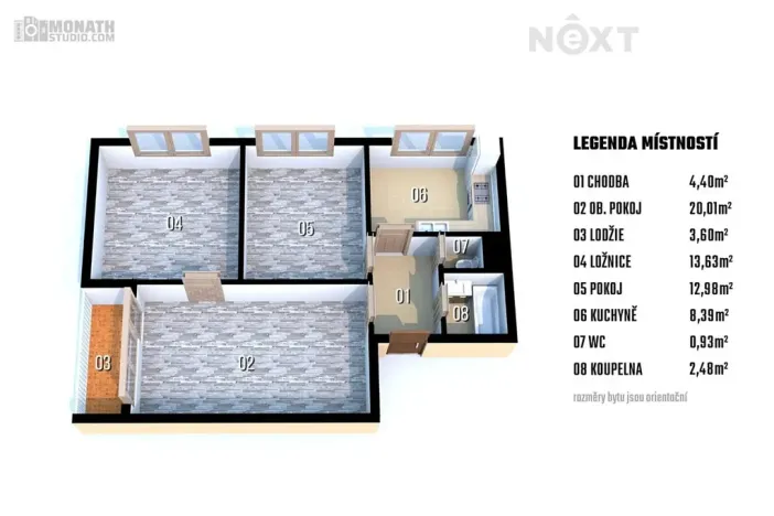 Prodej bytu 3+1, Prostějov, Okružní, 64 m2