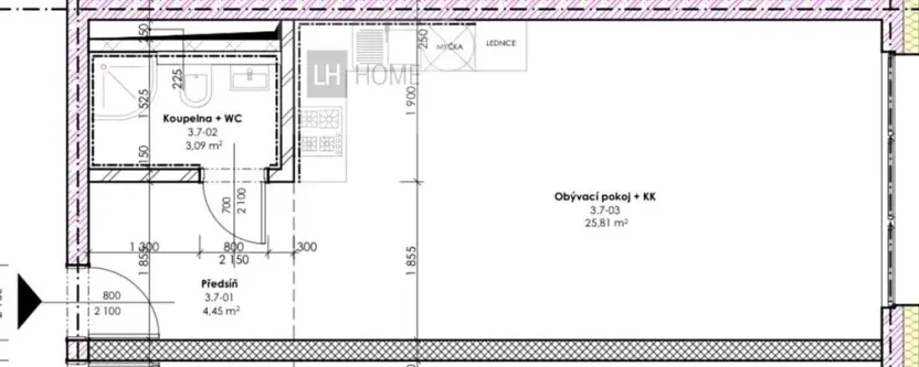 Prodej bytu 1+kk, Brno, Páteřní, 33 m2