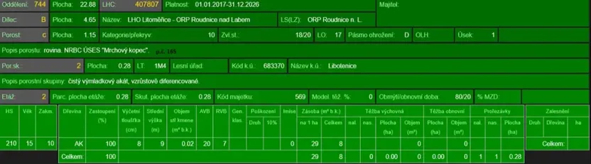 Prodej lesa, Libotenice, 63021 m2