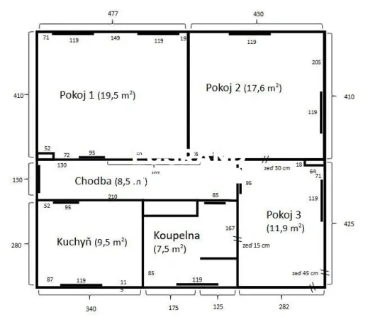 Prodej bytu 3+1, Jablonné v Podještědí - Česká Ves, 76 m2