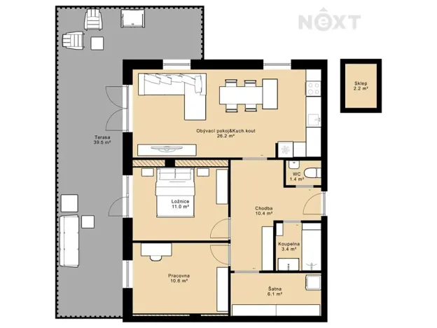 Prodej bytu 3+kk, České Budějovice, Plukovníka Malého, 70 m2