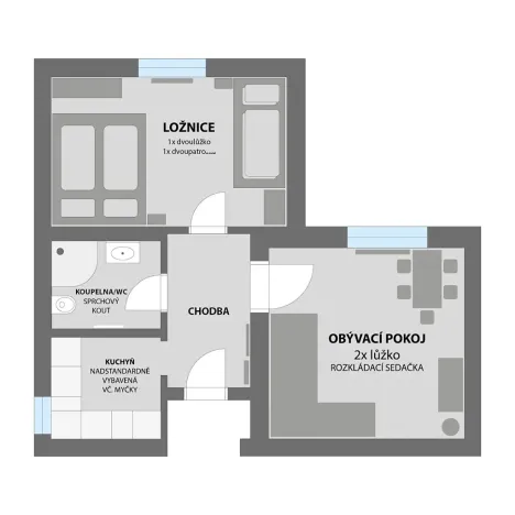 Prodej bytu 2+1, Sedloňov, 53 m2