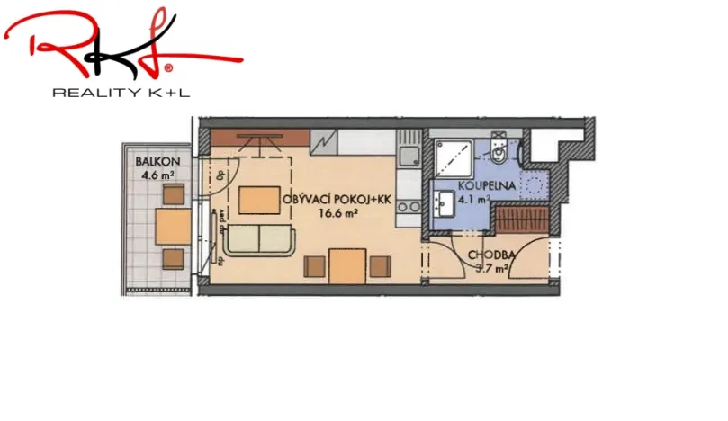 Pronájem bytu 1+kk, Praha - Dolní Měcholupy, Honzíkova, 30 m2