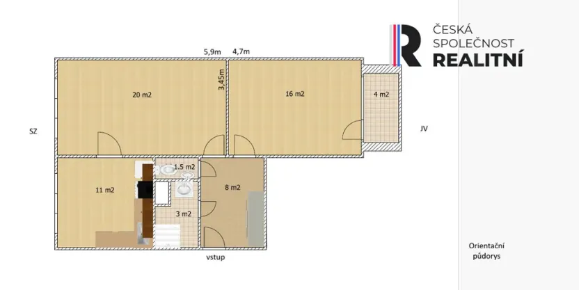 Prodej bytu 2+1, Žatec, Jabloňová, 64 m2