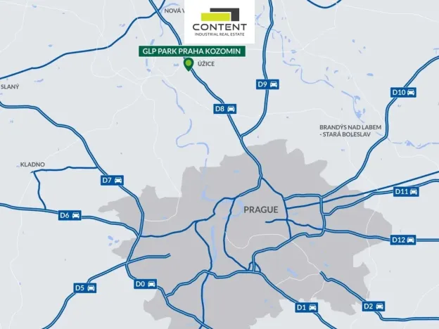 Pronájem výrobních prostor, Kozomín, 7600 m2