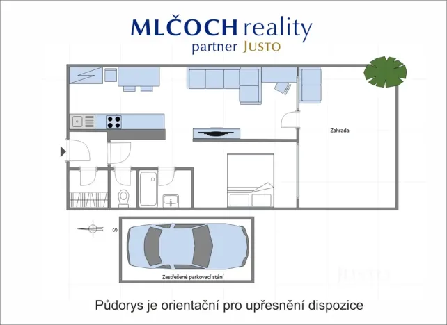 Pronájem bytu 2+kk, Brno - Žebětín, Bešůvka, 51 m2
