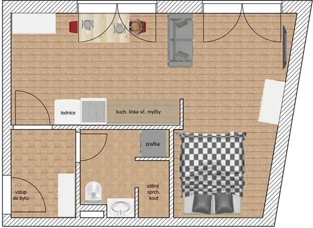 Pronájem bytu 1+kk, Milevsko, 5. května, 32 m2