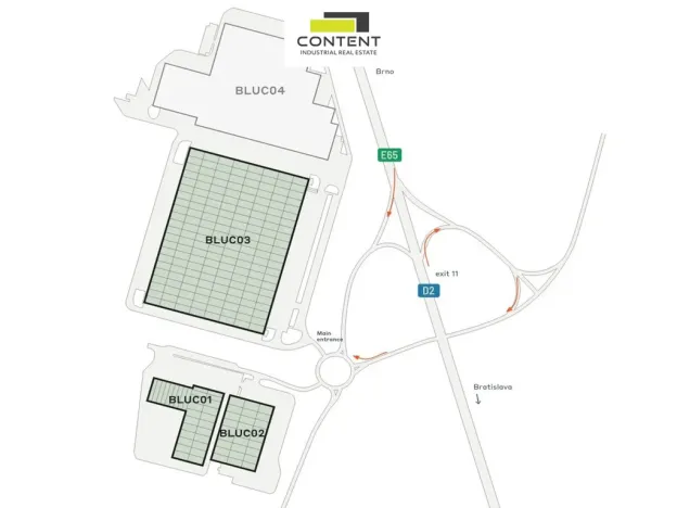 Pronájem skladu, Blučina, 2920 m2