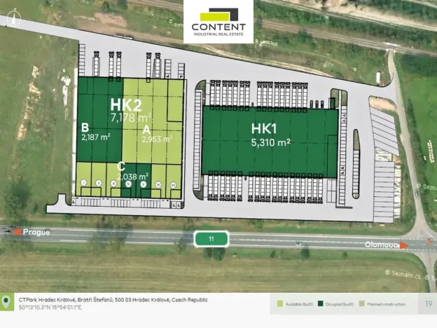 Pronájem skladu, Hradec Králové - Slezské Předměstí, Bratří Štefanů, 864 m2