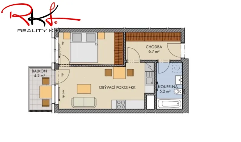 Prodej bytu 2+kk, Praha, Honzíkova, 44 m2