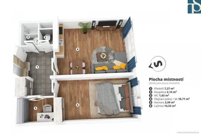 Prodej bytu 2+kk, Praha - Radotín, náměstí Osvoboditelů, 47 m2