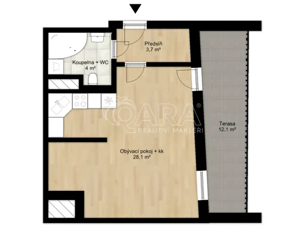 Prodej bytu 1+kk, Praha - Žižkov, Na Vackově, 38 m2