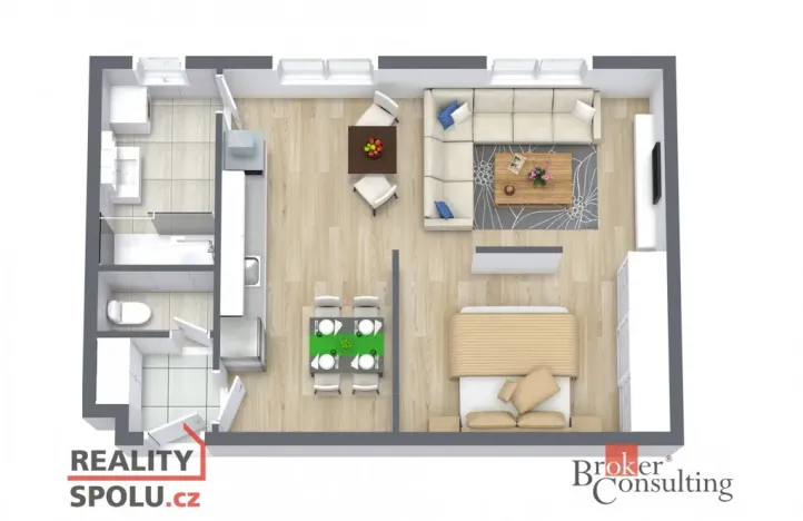 Pronájem bytu 2+kk, Praha - Nusle, U družstva Repo, 51 m2