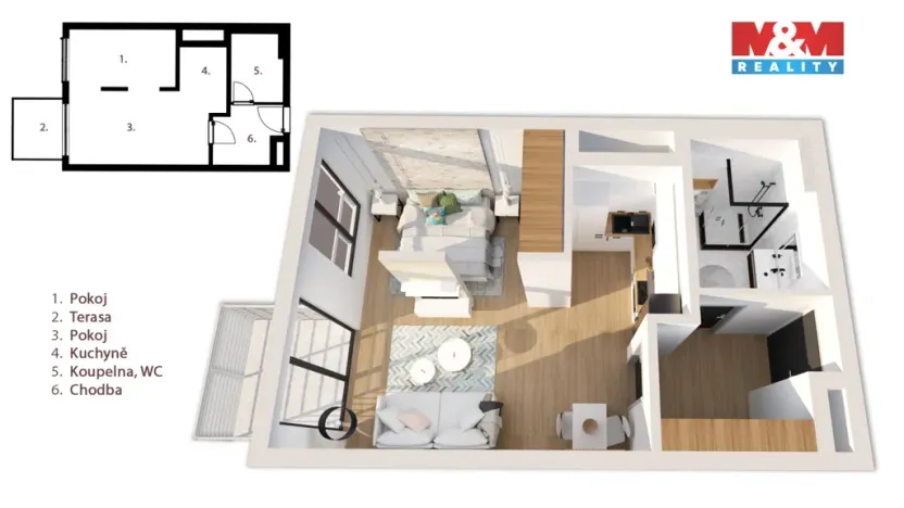 Prodej bytu 1+kk, Kralupy nad Vltavou, 42 m2