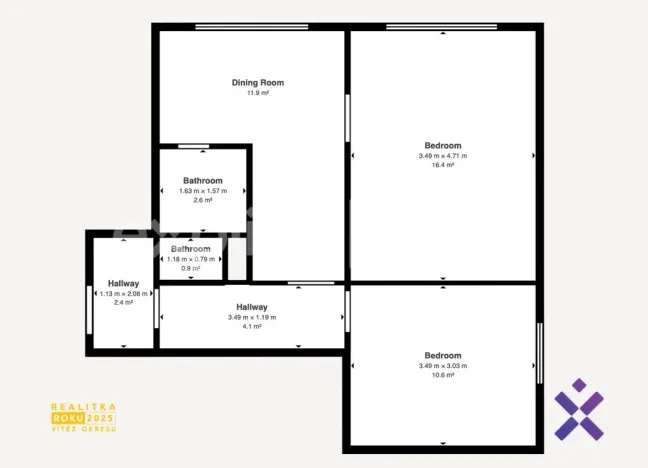 Pronájem bytu 2+1, Valašské Meziříčí, U Vodojemu, 55 m2