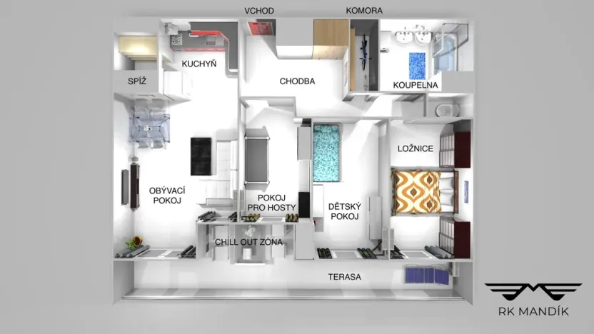 Pronájem bytu 4+kk, Praha - Letňany, Bechlínská, 82 m2