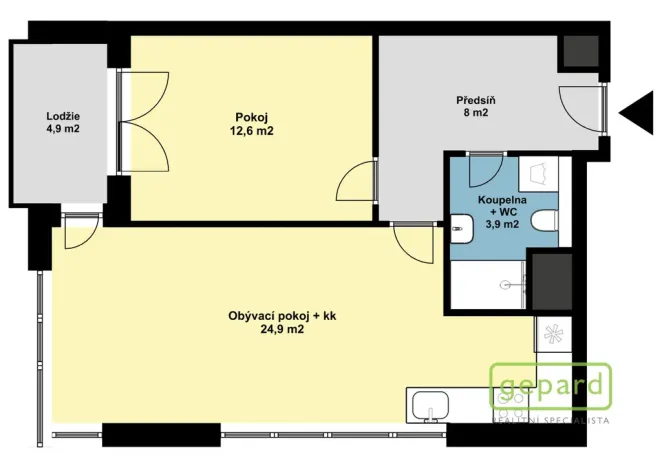 Pronájem bytu 2+kk, Praha - Chodov, Měchnovská, 49 m2