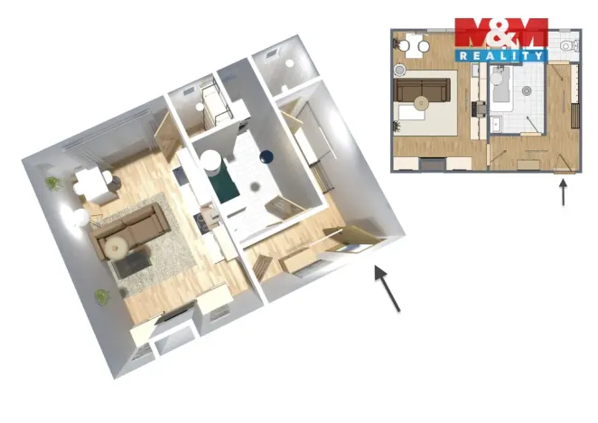 Prodej bytu 1+kk, Kolín, Sluneční, 29 m2