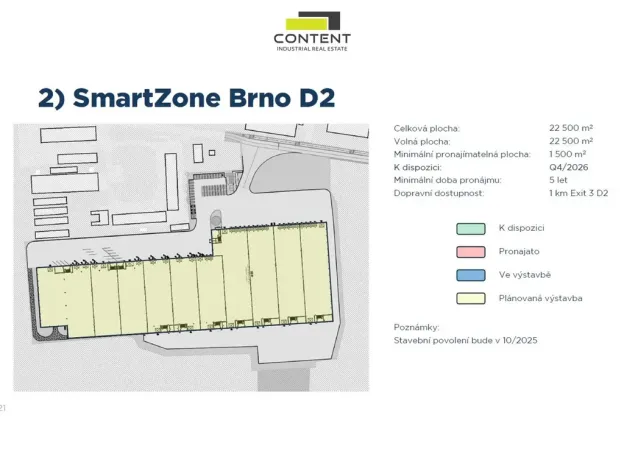 Pronájem výrobních prostor, Brno - Chrlice, U jezu, 22500 m2