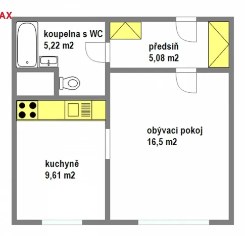 Pronájem bytu 1+1, Praha - Krč, Sládkovičova, 39 m2