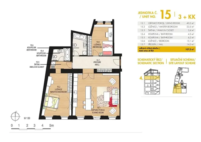 Pronájem bytu 3+kk, Praha - Nové Město, Soukenická, 115 m2