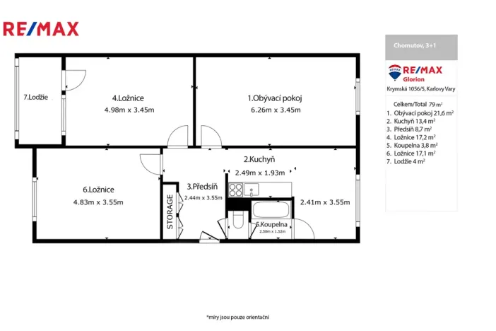 Prodej bytu 3+1, Chomutov, Borová, 77 m2