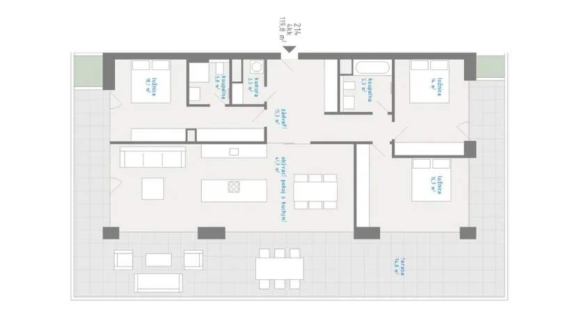 Prodej bytu 4+kk, Hradec Králové - Kukleny, Pražská třída, 120 m2