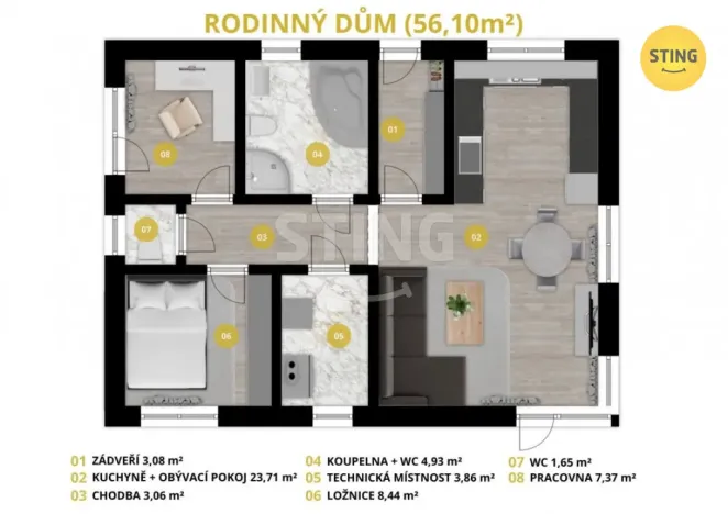 Prodej rodinného domu, Bítov, 56 m2