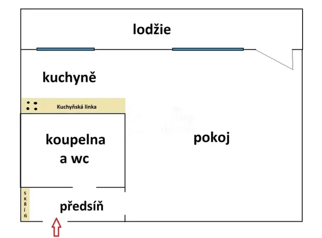 Pronájem bytu 1+kk, Praha - Střížkov, Rumburská, 36 m2