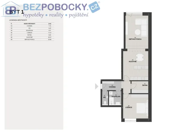 Prodej bytu 3+kk, Havlíčkův Brod, Vagonova, 76 m2