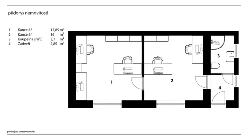 Pronájem kanceláře, Pardubice, Chrudimská, 149 m2