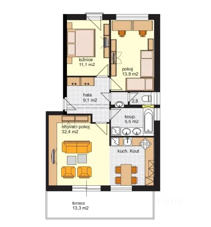 Pronájem bytu 3+kk, Písek - Hradiště, Karla Boromejského, 74 m2