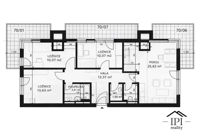 Pronájem bytu 4+kk, Praha - Vysočany, Kabešova, 90 m2
