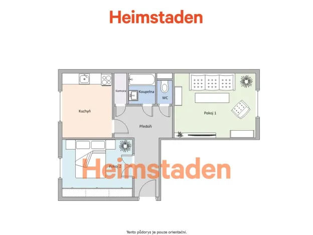 Pronájem bytu 2+1, Ostrava - Moravská Ostrava, Zborovská, 55 m2