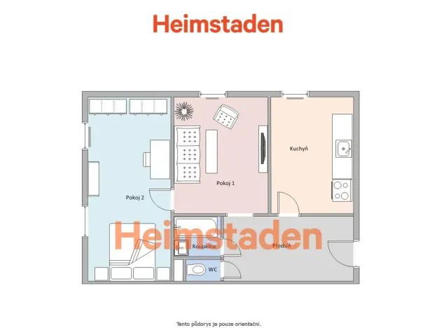 Pronájem bytu 2+1, Ostrava - Poruba, Gustava Klimenta, 58 m2