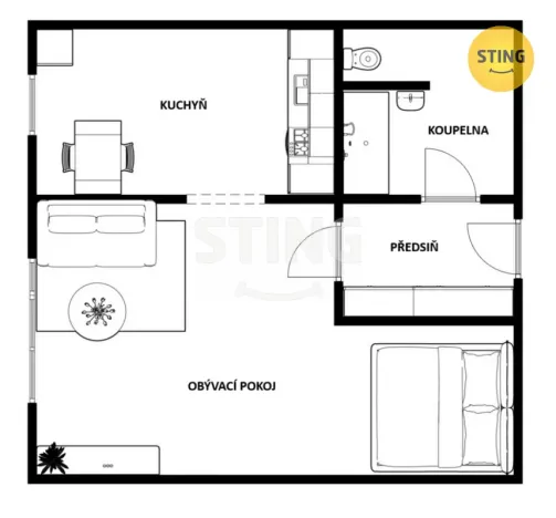 Prodej bytu 1+1, Zlín, Česká, 32 m2
