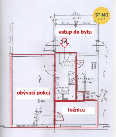 Pronájem bytu 2+kk, Ostrava - Výškovice, 38 m2